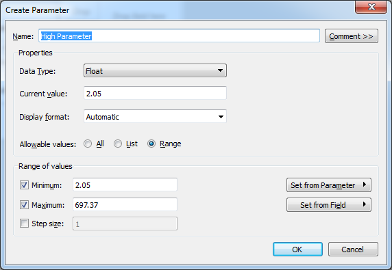 Create Custom SQL Parameter in Tableau