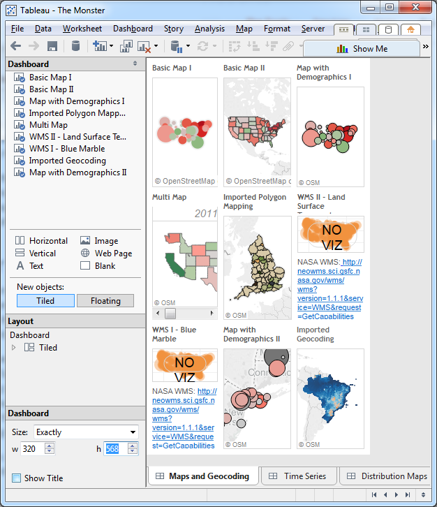 Tableau dashboard fixed sizing