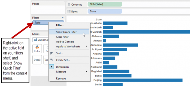 Creating quick-filters