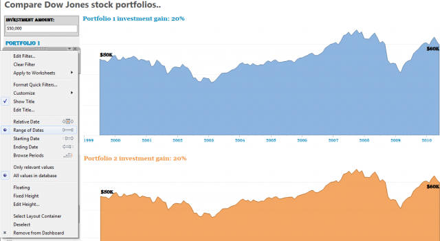 Tableau range quick filter