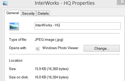 JPEG properties