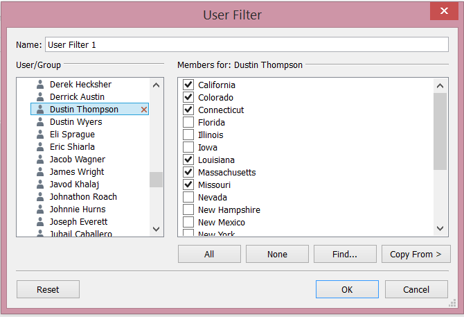 User Filter 2