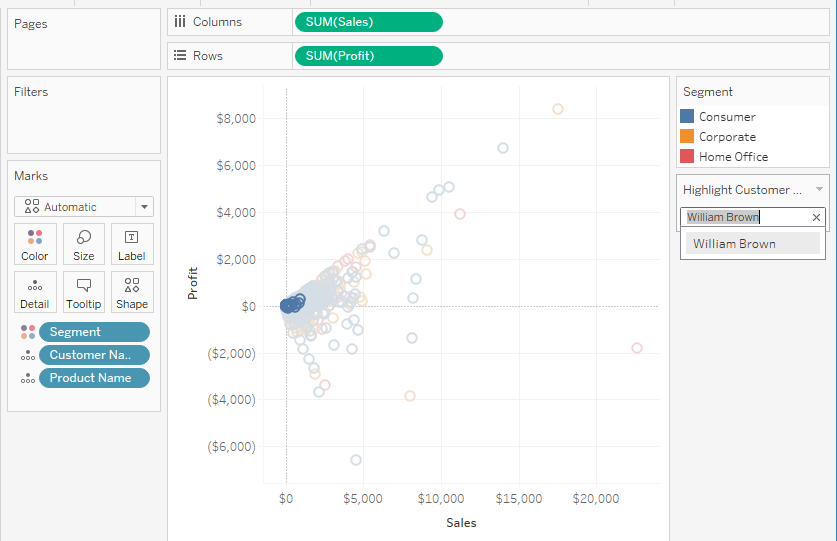 Tableau 10.0 Highlight Tool