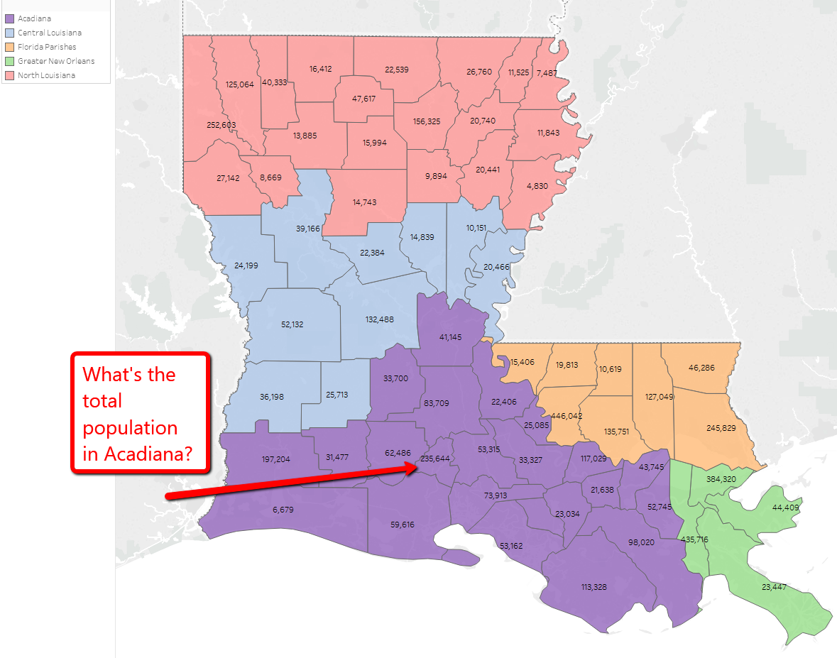 Tableau 10: Map of Louisiana