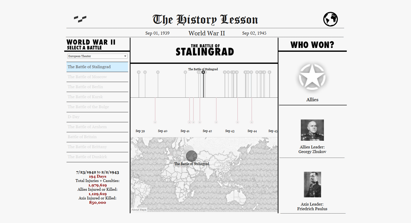 Select Your WWII Battle