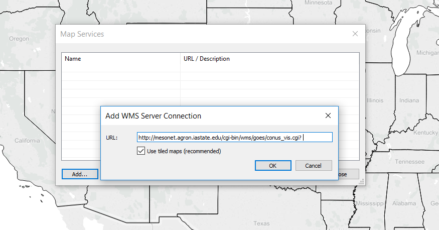 Tableau: Add to WMS Servers…