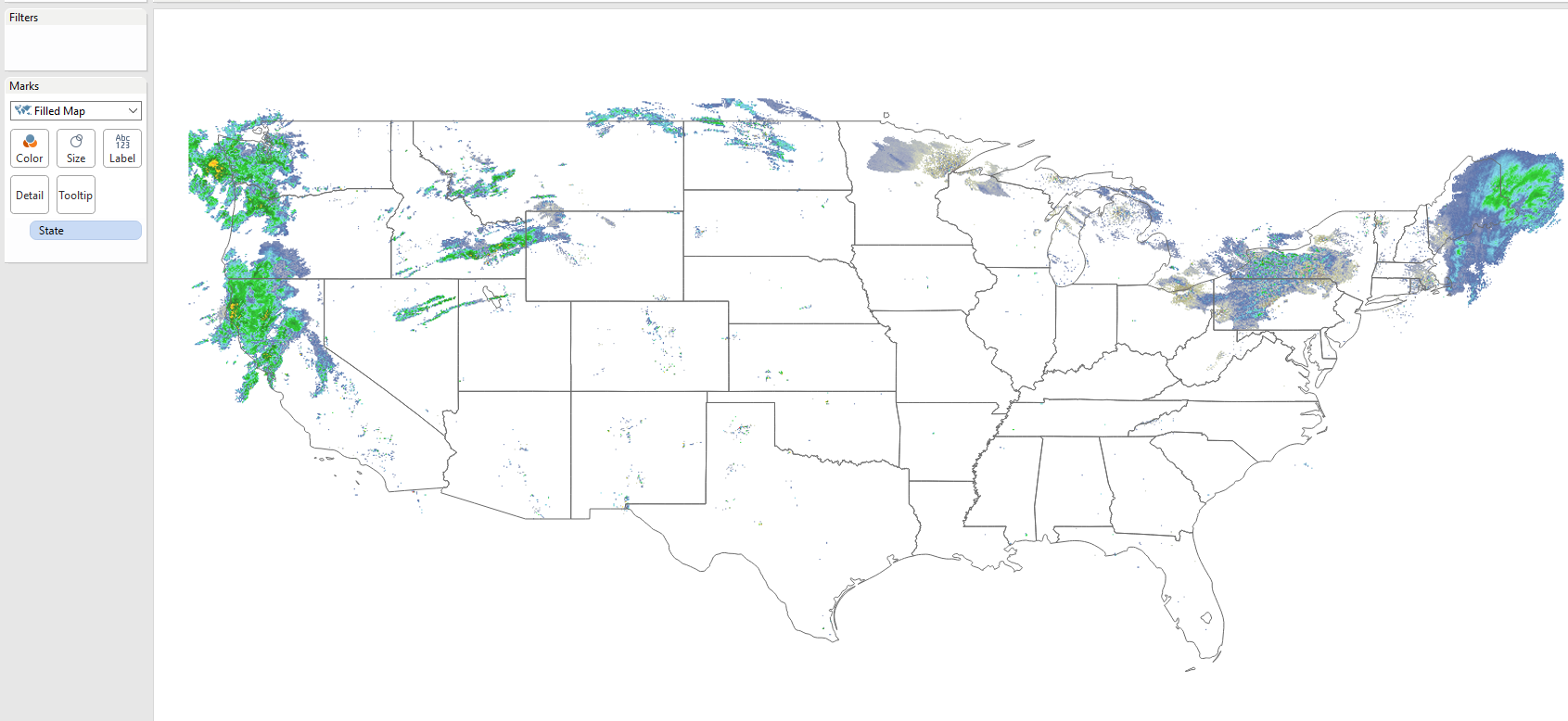 Tableau: Rain Map