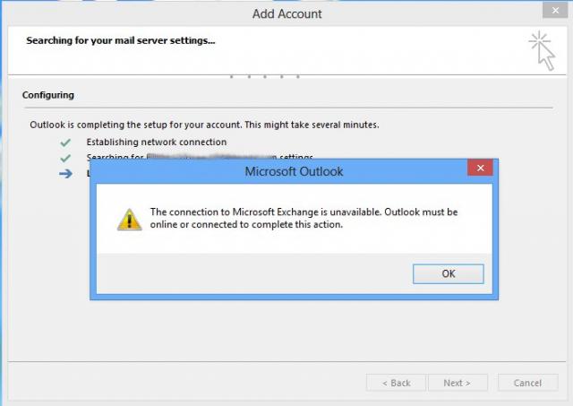 Microsoft Outlook Exchange Is Unavailable Outlook Must Be Online Or Connected Interworks