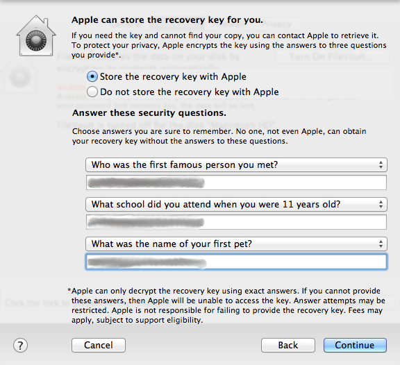 FileVault Apple ID