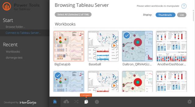 Browsing Tableau Server