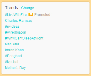 Example of how a Promoted Trend appears on Twitter.