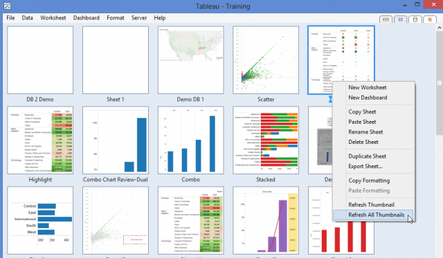 Tableau Workbook Interface