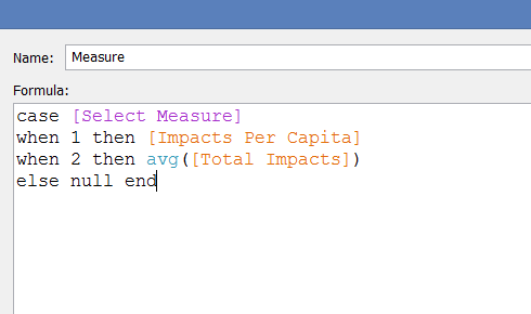 Calculated Field for Dynamic Measure