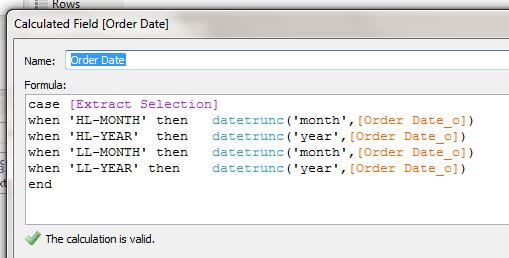 Step 4: Create Calculated fields in the ‘_master’ data source only - Calculated Field [Order Date]