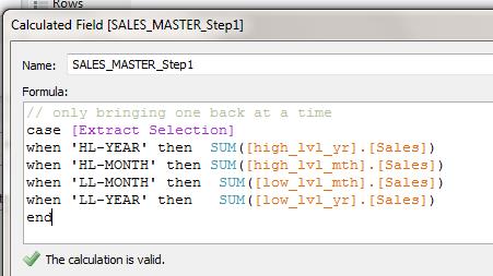 Step 4: Create Calculated fields in the ‘_master’ data source only - Calculated Field [Sales_Master_Step1]