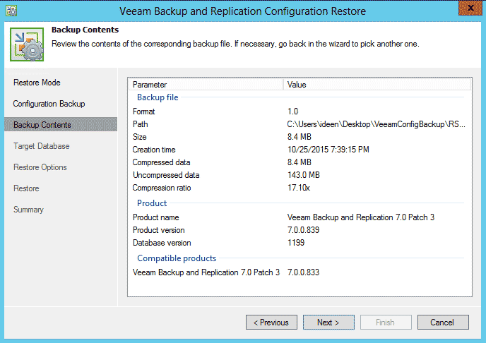 veeam configuration backup best practices