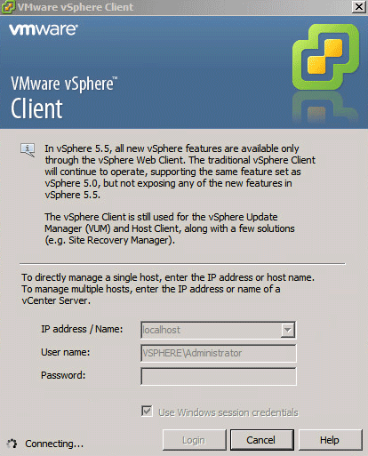 vmware vsphere client 5.5 console cuts screen off