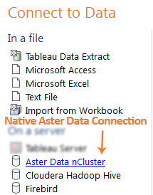 Native Aster Data connection